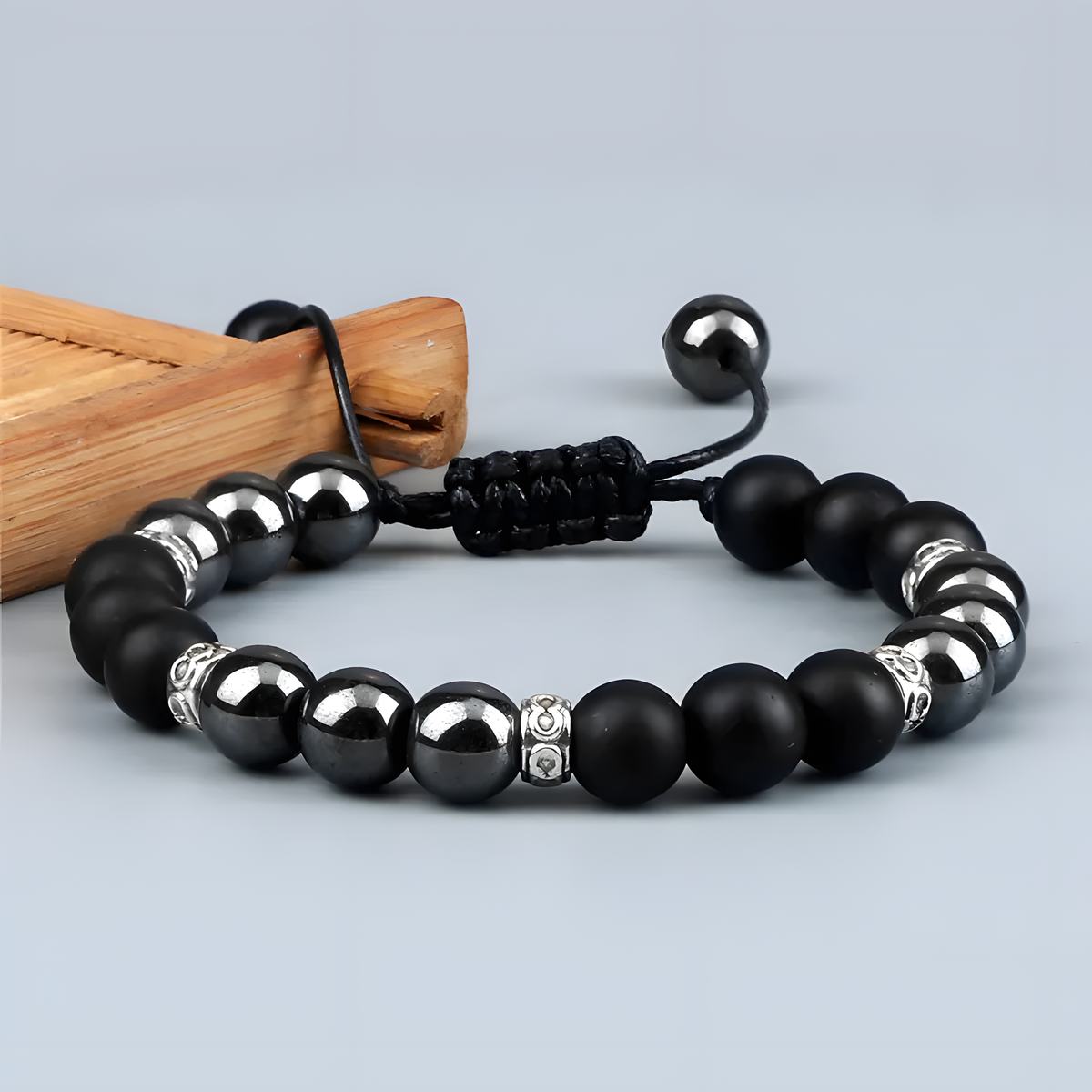 Adjustable Braided Bead Bracelet