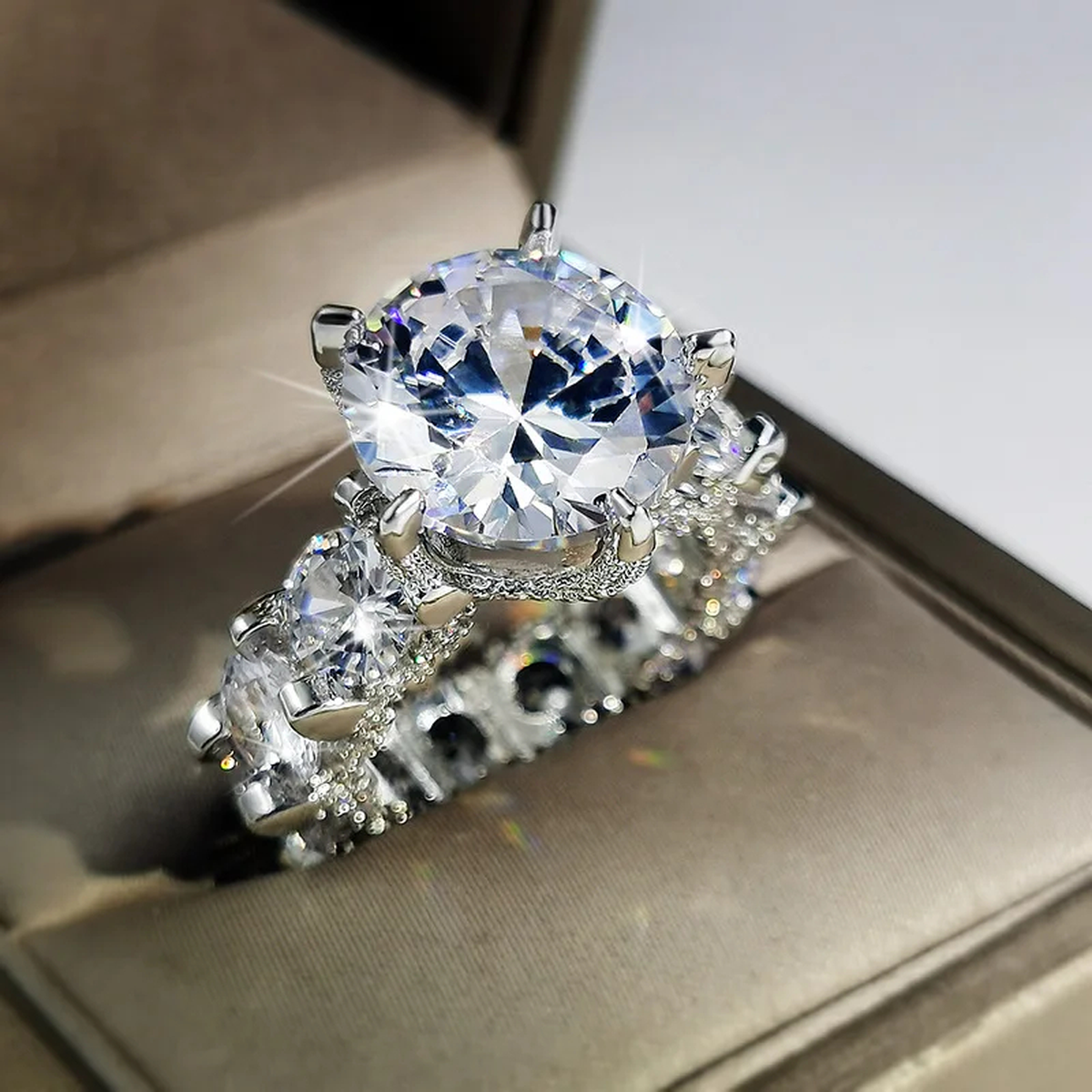 Crystal Leaf Statement Ring