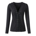 Lace Long Sleeve Sweater Bottoming Shirt Women's Slim Stretch Top