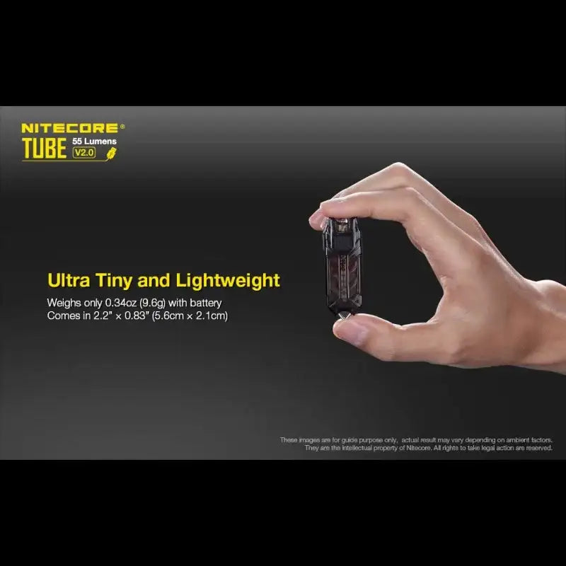 Nitecore TUBE V2.0 Nyckelringslampa - Svart - 55lm