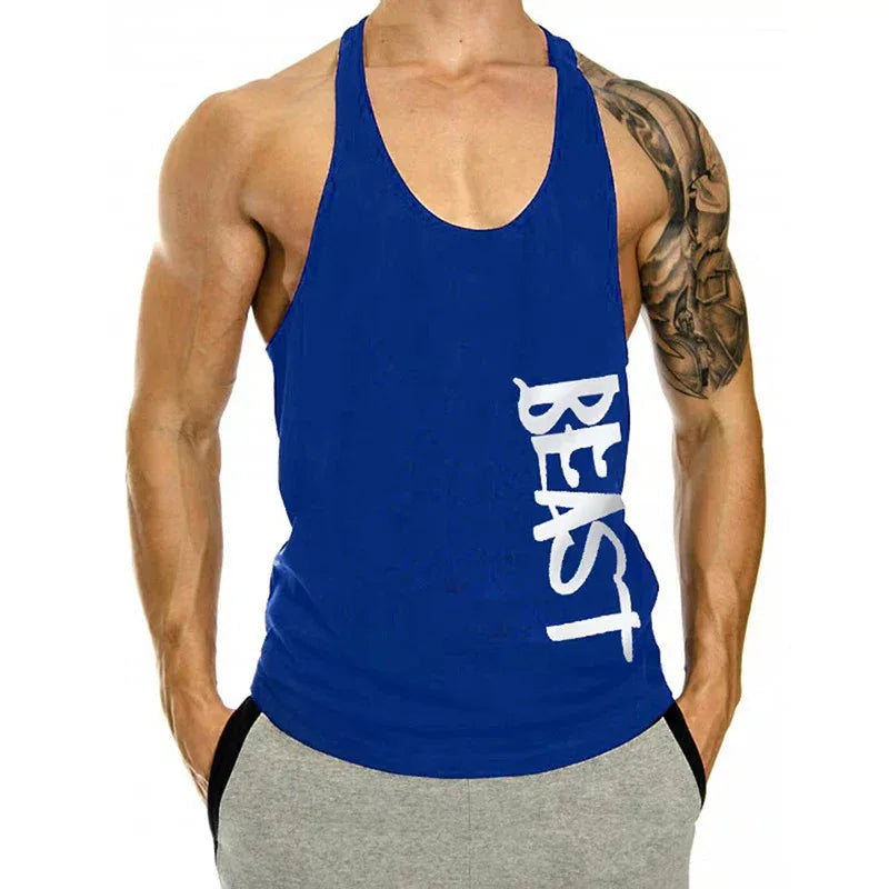 Gym Loose Leisure Muscle Sports Vest Men's I-Shaped Tank Top Breathable Sleeveless T-Shirt