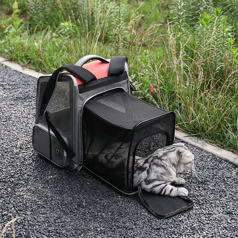 Expandable Breathable Comfortable Dog Cat Pet Backpack