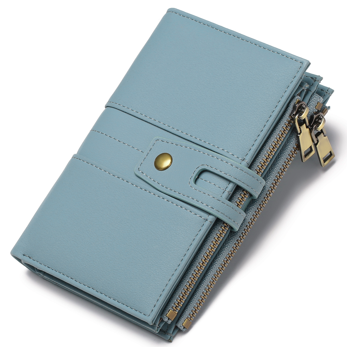 Dual-Zip Snap Long Wallet