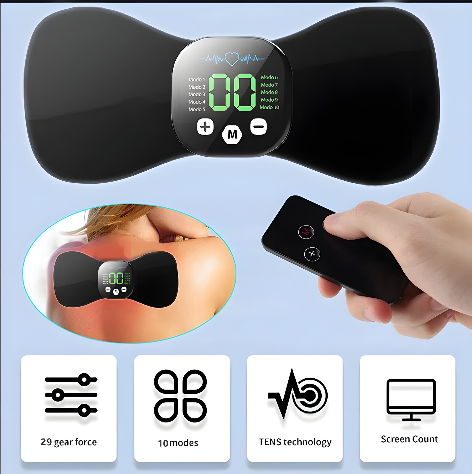 Rechargeable Heated EMS Massage Pad