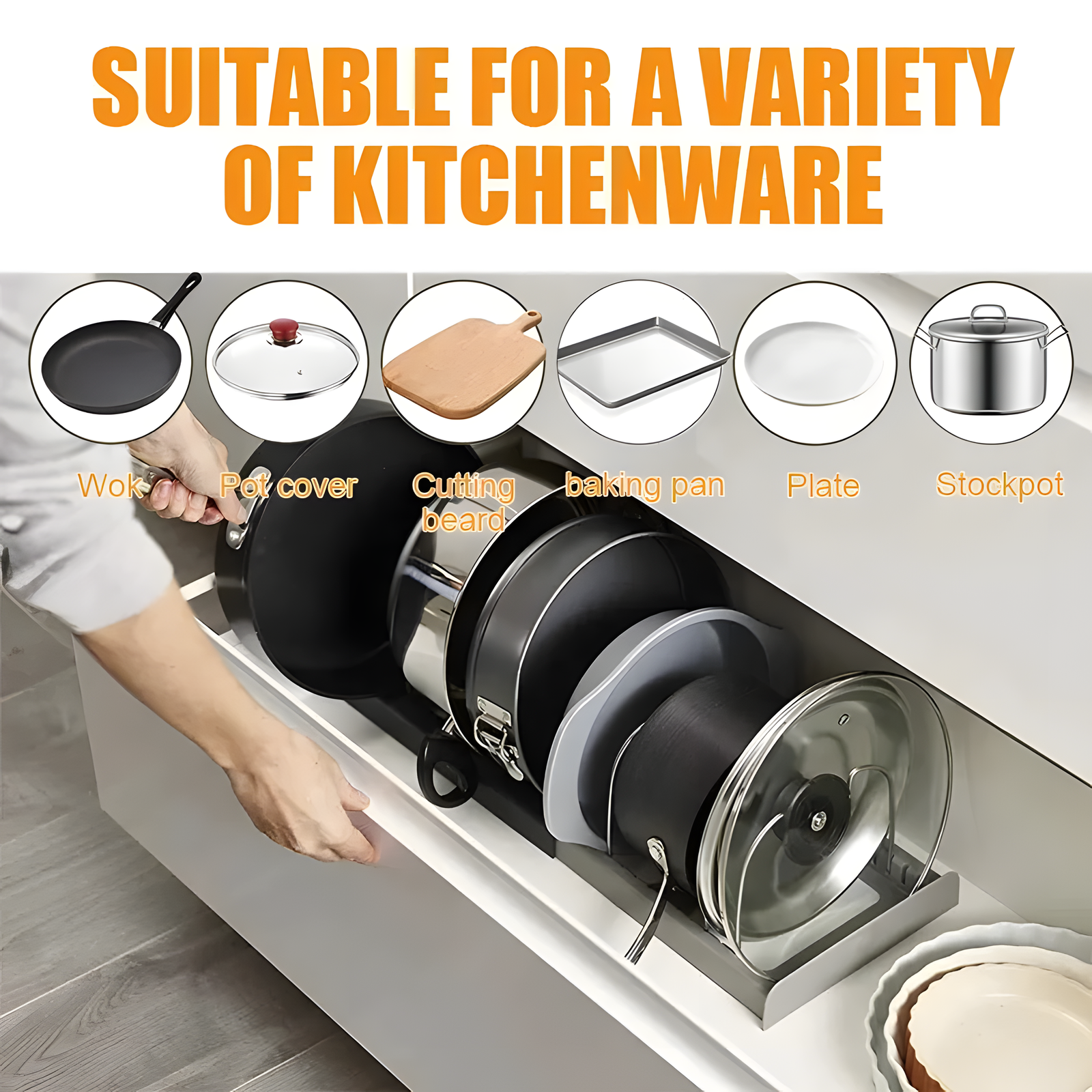 Adjustable Pot Lid Rack