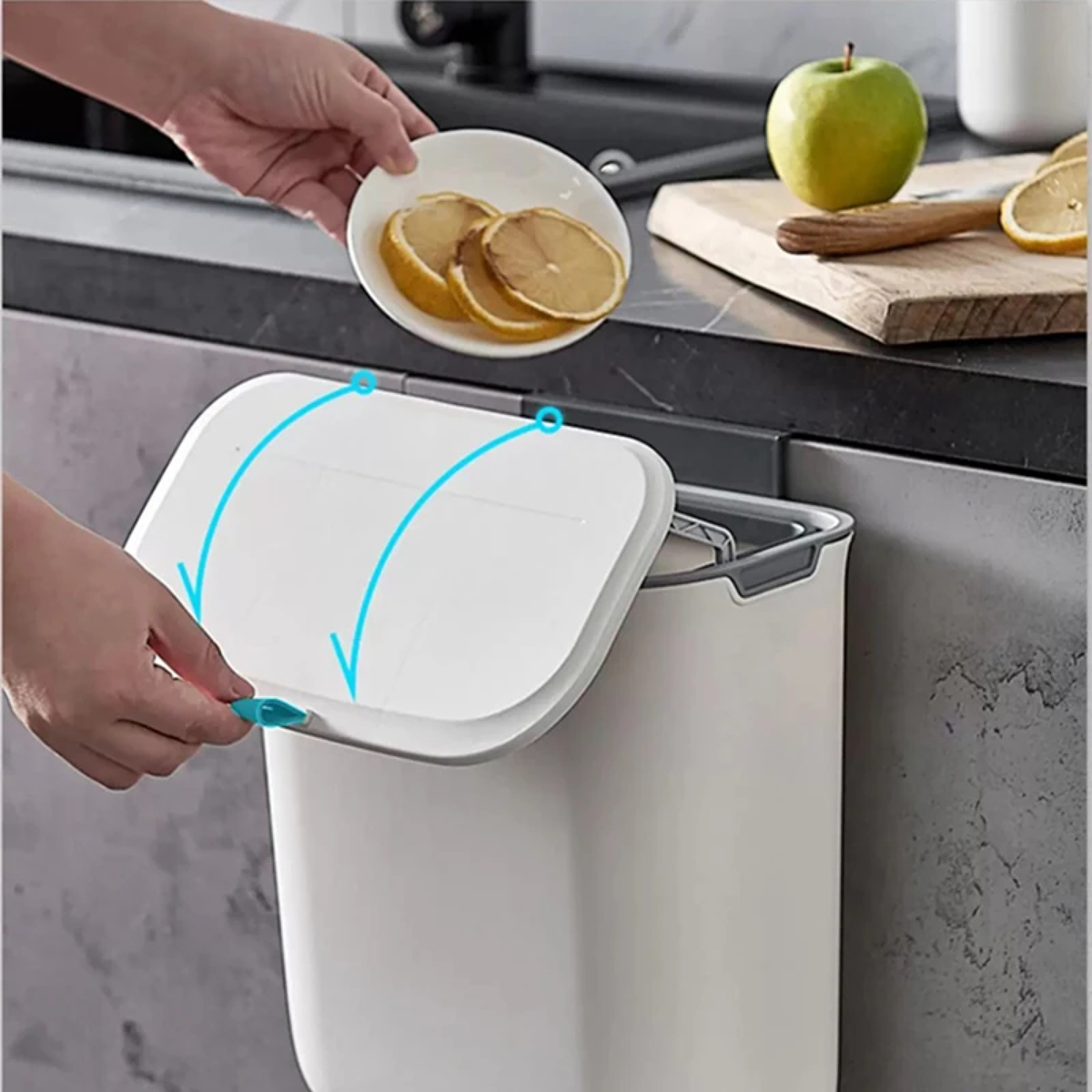 Wall-Mounted 9 L Lidded Kitchen Bin