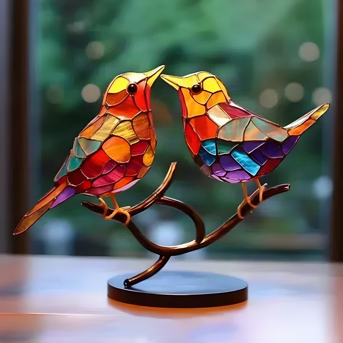 Colorful Metal Bird Ornament