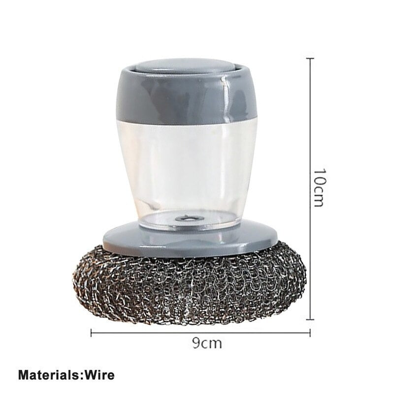Automatic Liquid-fill Scrubber Kitchen Sponge for Washing Dishes Scrubbers Cleaning Utensil Spiral Scourers Cleaner for Pan Bowl