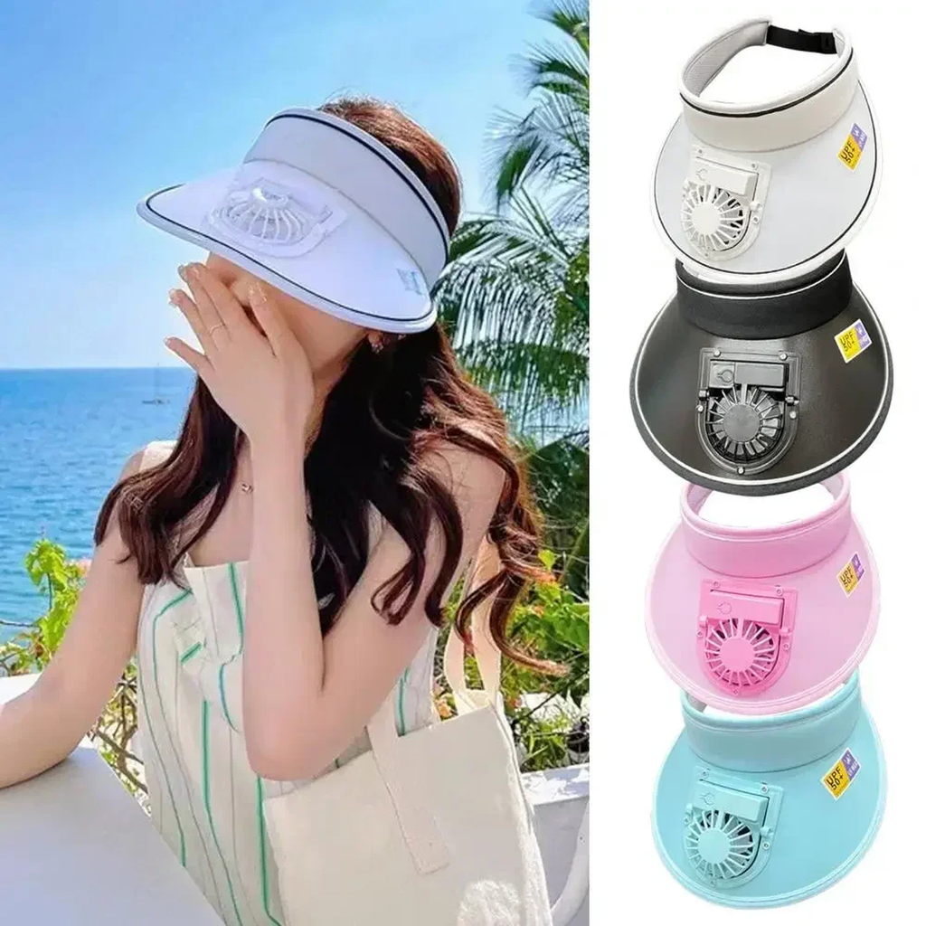 Rechargeable Sun Visor Fan Hat