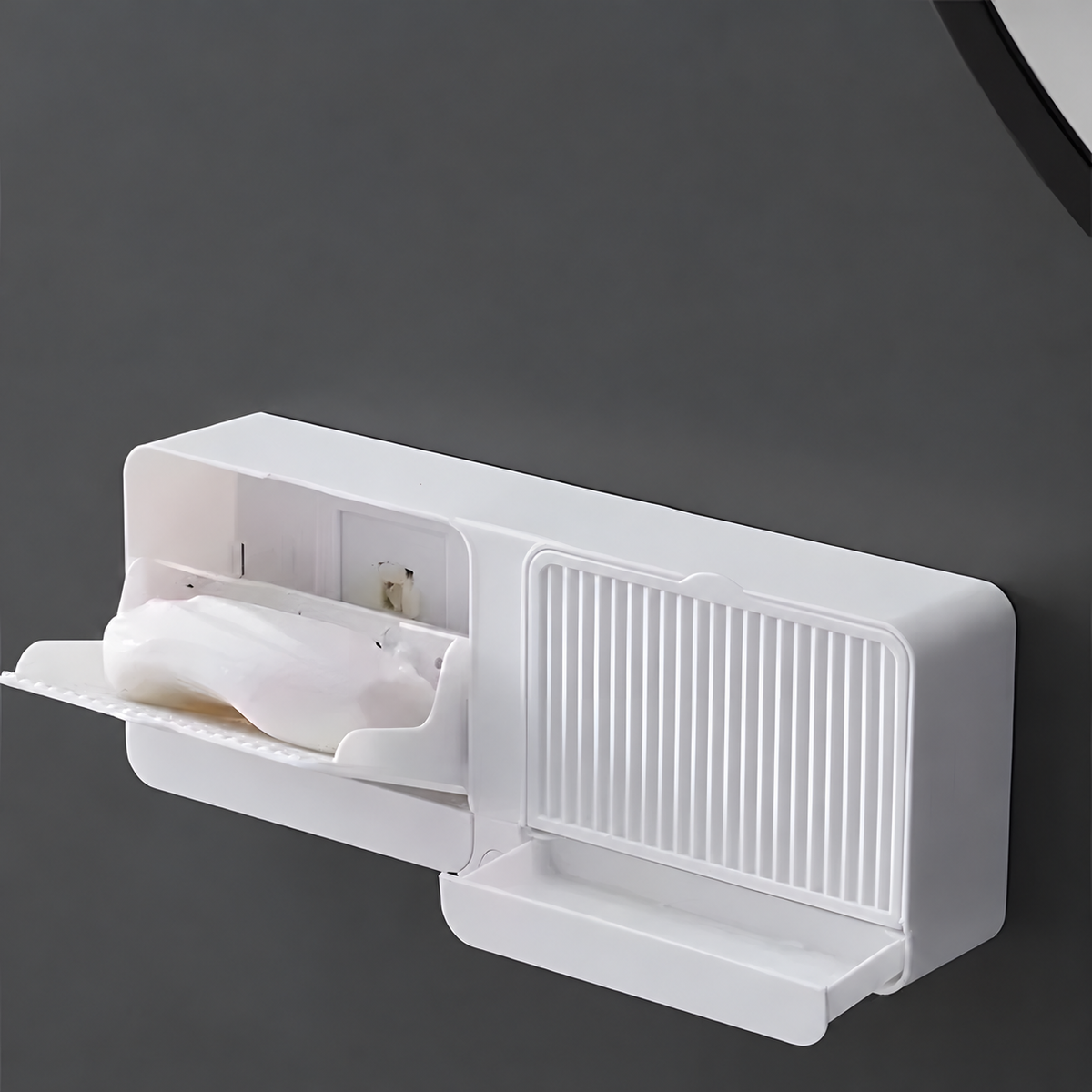Flip-Cover Wall Soap Holder