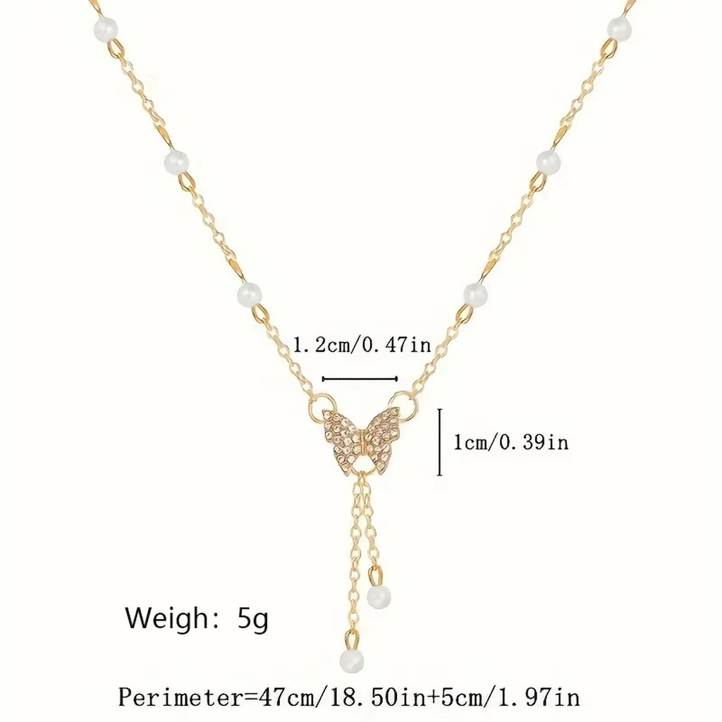 Butterfly Drop Pendant Necklace