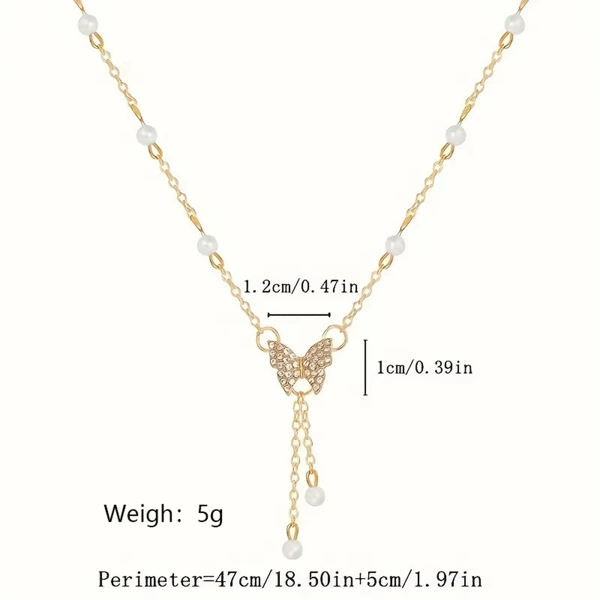 Butterfly Drop Pendant Necklace