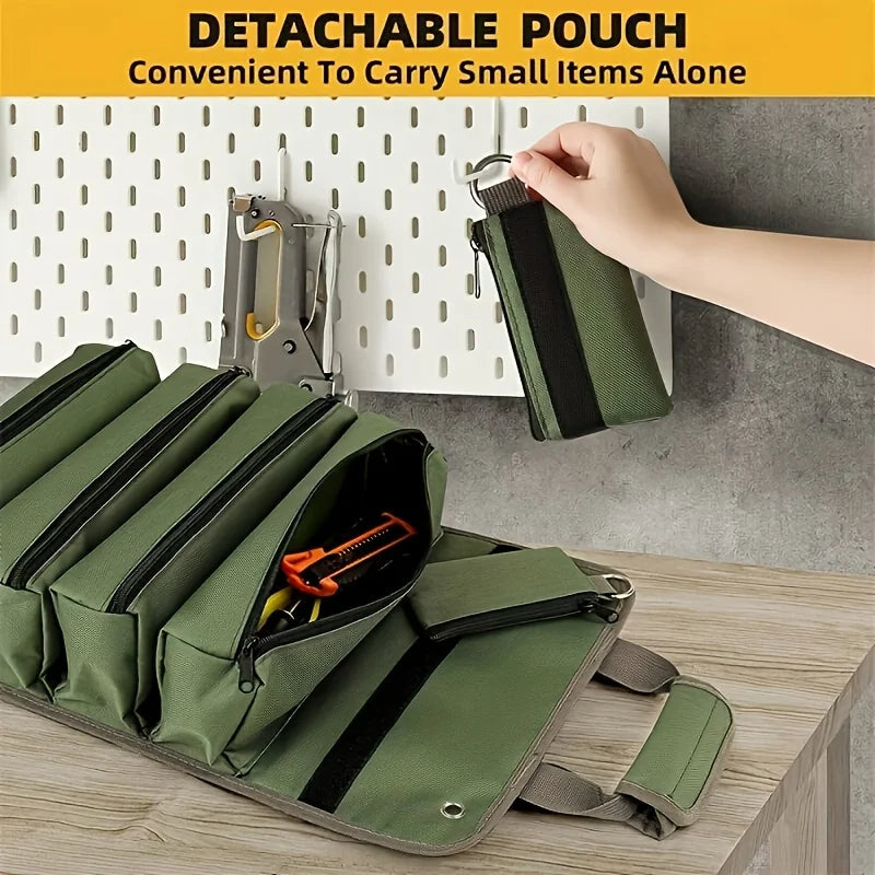 Multi-Purpose Tool Roll Bag Portable Oxford Repair Tool Bag Wrench Organizer Car First Aid Kit Wrap Roll Storage Bags