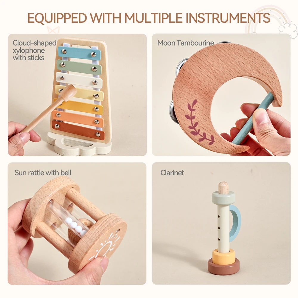 Wooden Musical Instrument Set
