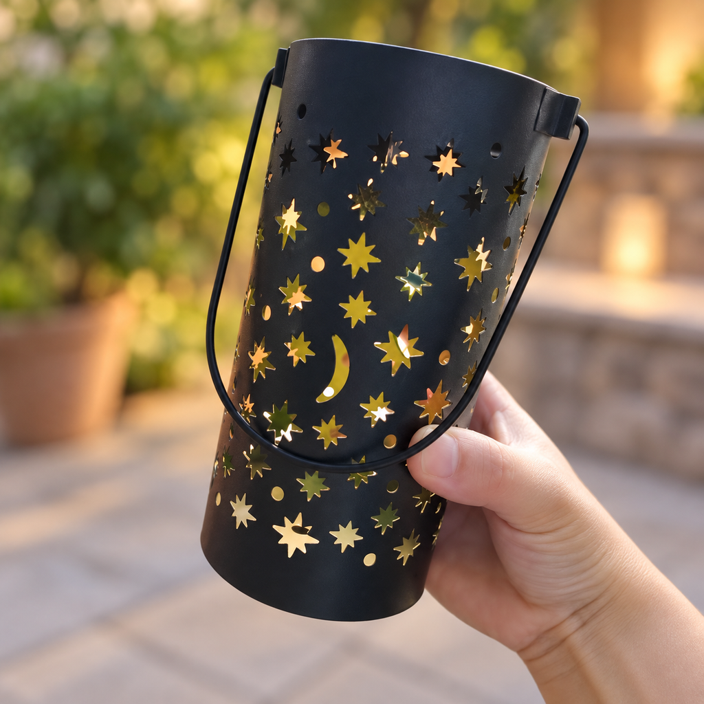 Star and Moon Solar Stake Lantern