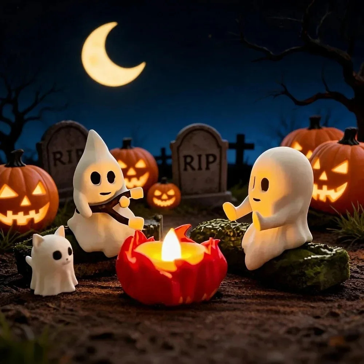 Light-Up Halloween Ghost Decor