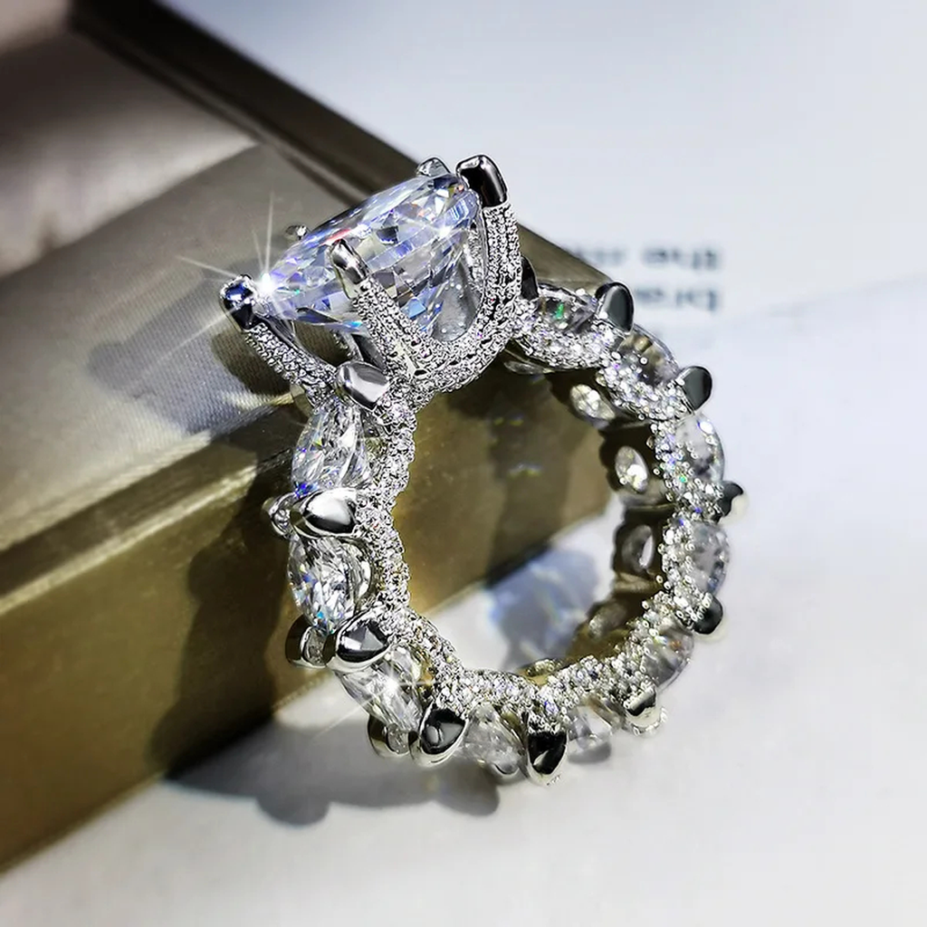 Crystal Leaf Statement Ring