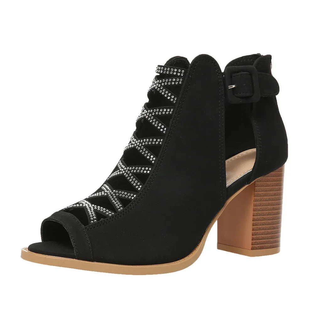 Fashionable Women's Chunky Shoes High Heel Sandals