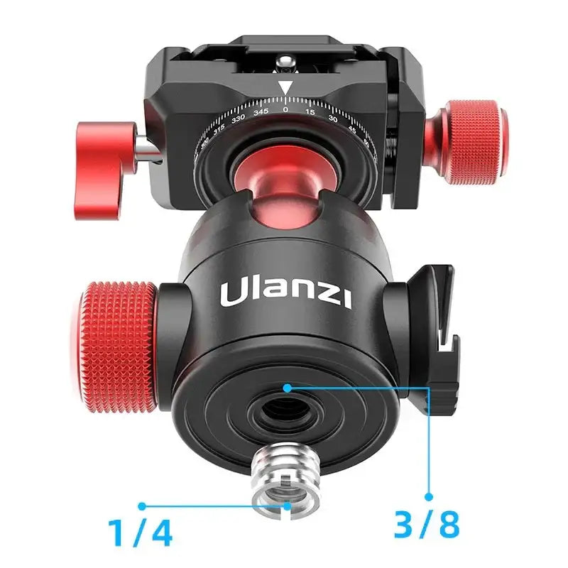 Ulanzi U-70 Kulledsfäste Vlog med tillbehörshållare 360 grader - Aluminium