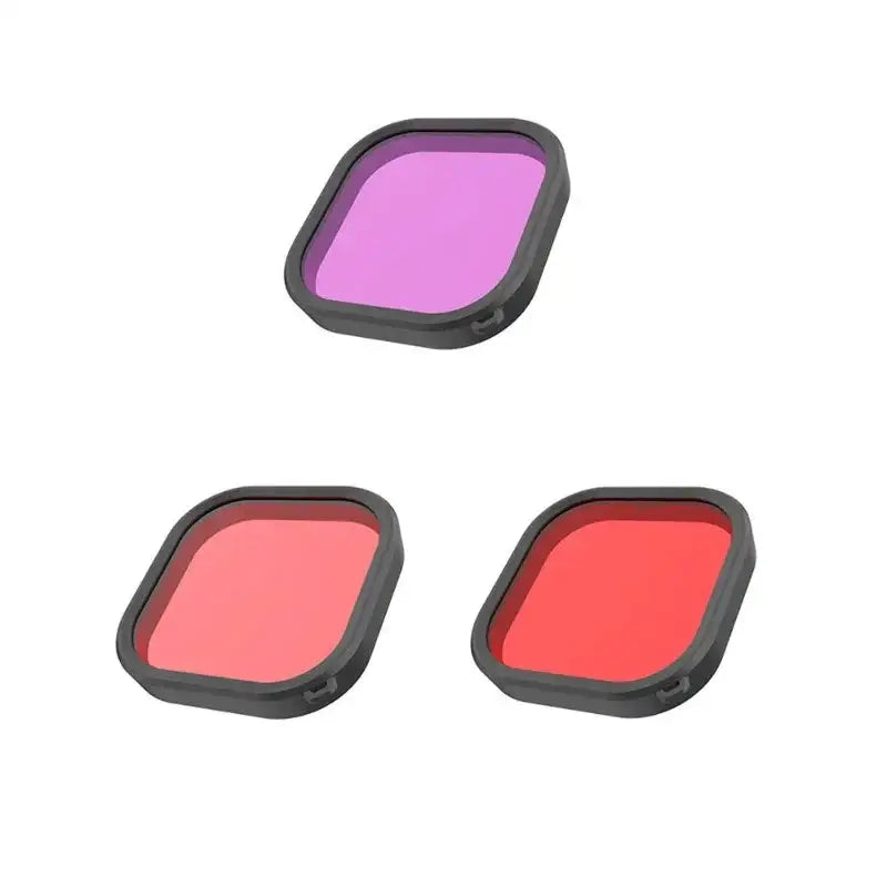 Telesin Färgfilter Röd + Ljusröd + Lila till Hero13/12/11/10/9 Black i vattentätt skal - Paket