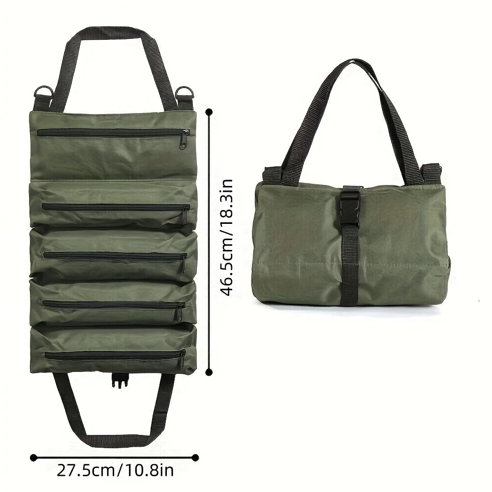 Multi-Purpose Tool Roll Bag Portable Oxford Repair Tool Bag Wrench Organizer Car First Aid Kit Wrap Roll Storage Bags