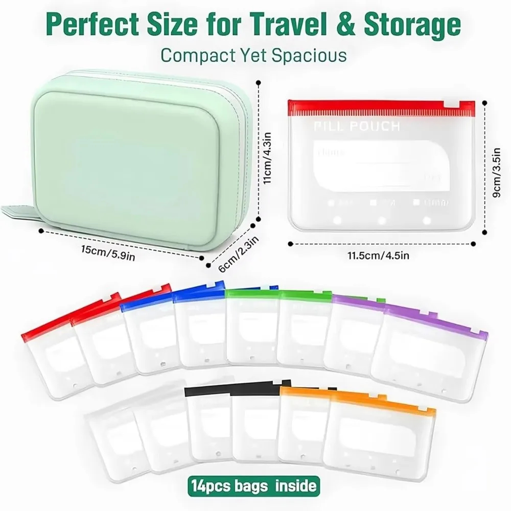 Portable Silicone Pill Pouch Organizer
