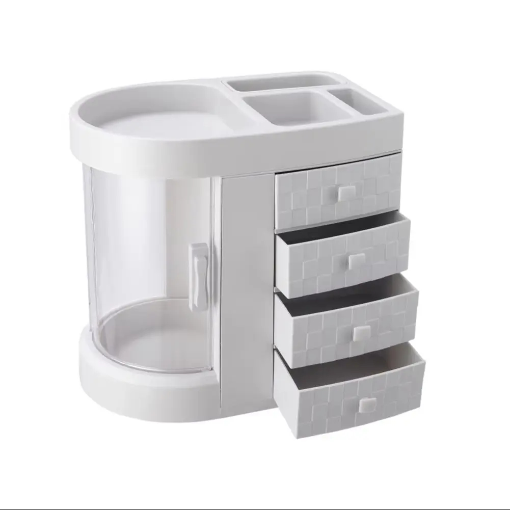 Rotating Makeup Organizer With Drawers