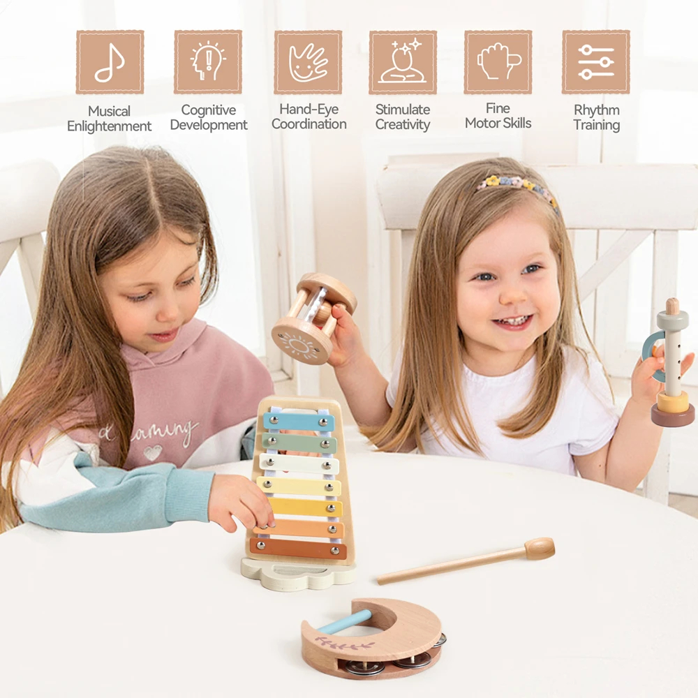 Wooden Musical Instrument Set