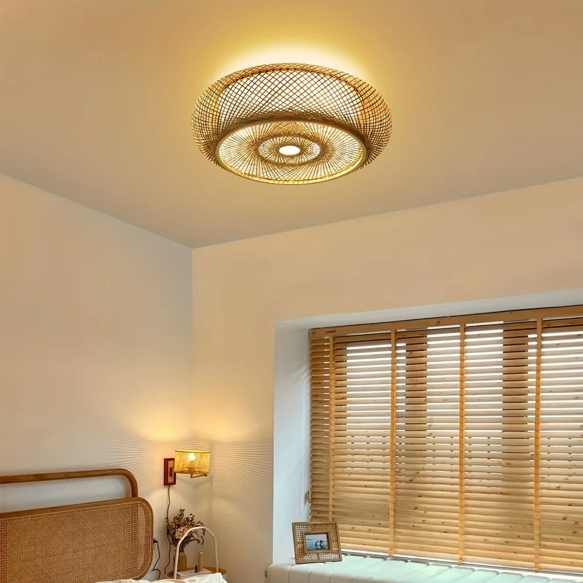 Bamboo Woven Ceiling Light