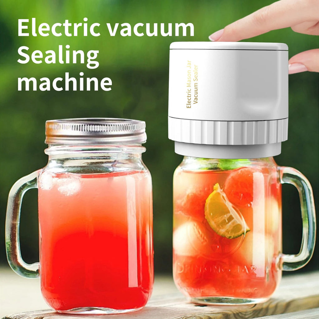Electric Mason Jar Vacuum Sealer Jar Vacuum Sealer Kit Cordless Canning Vacuum Sealer Electric Automatic for Home Kitchen Tools