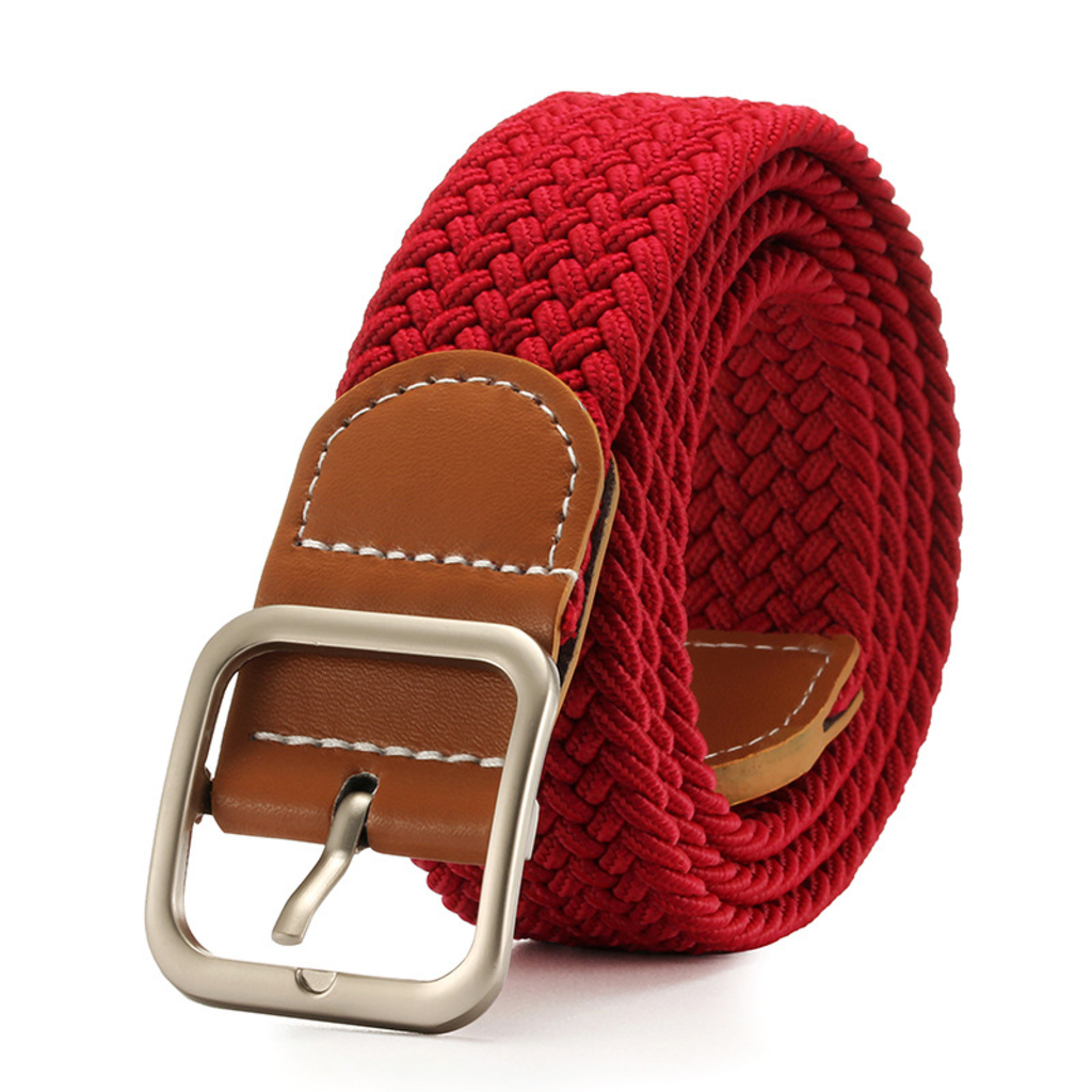 Elastic Braided Square-Buckle Belt