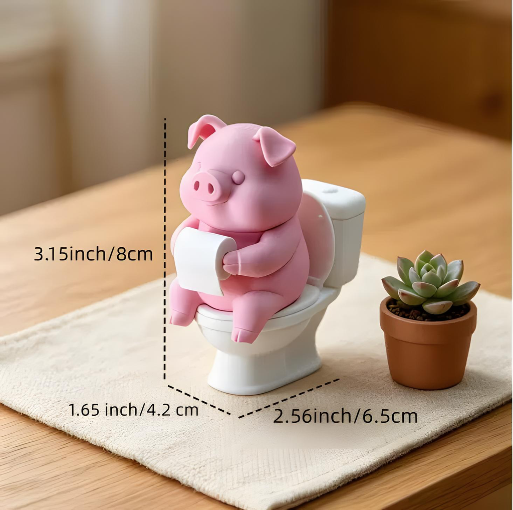 Pig Toilet Paper Holder Ornament