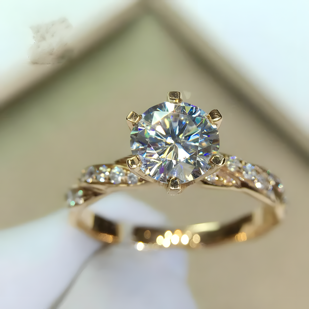 Twisted-Band Crystal Ring