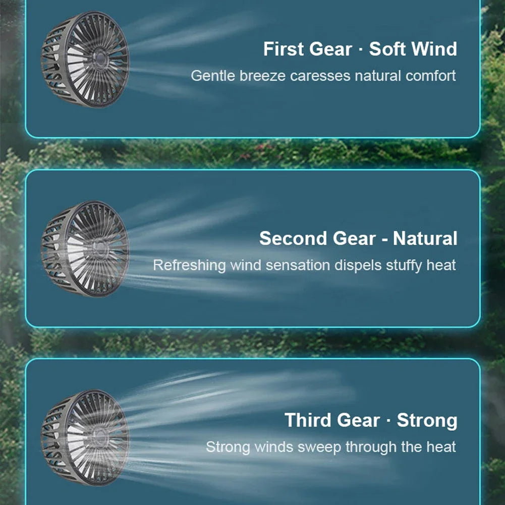 Dual-Head Fan for Car Seats