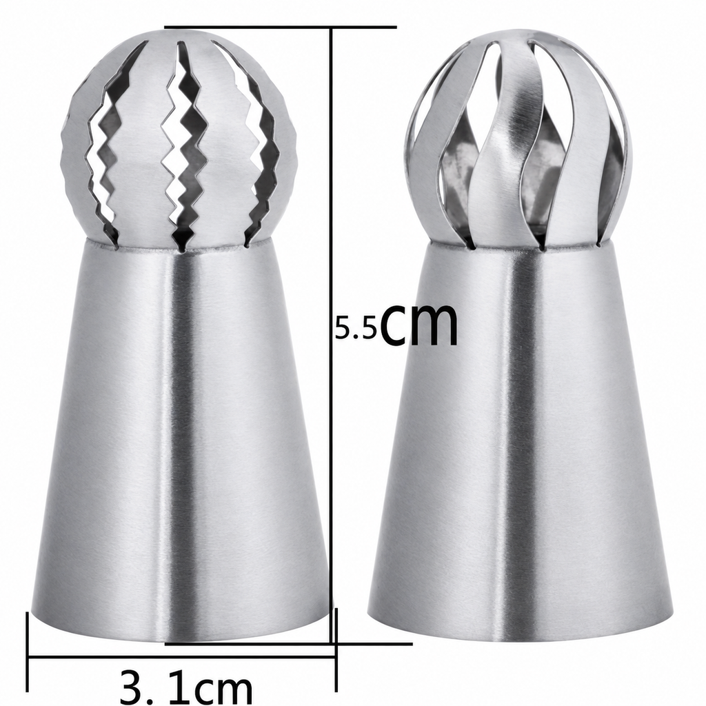 Eight Spherical Flower Piping Tips