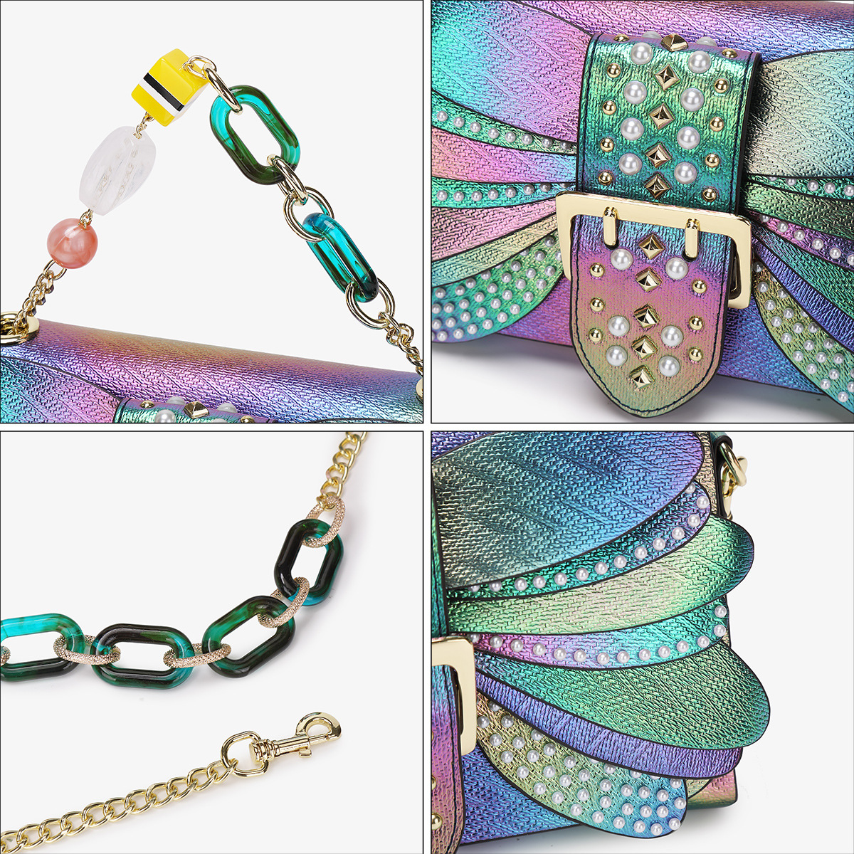 Iridescent Wing Shoulder Bag