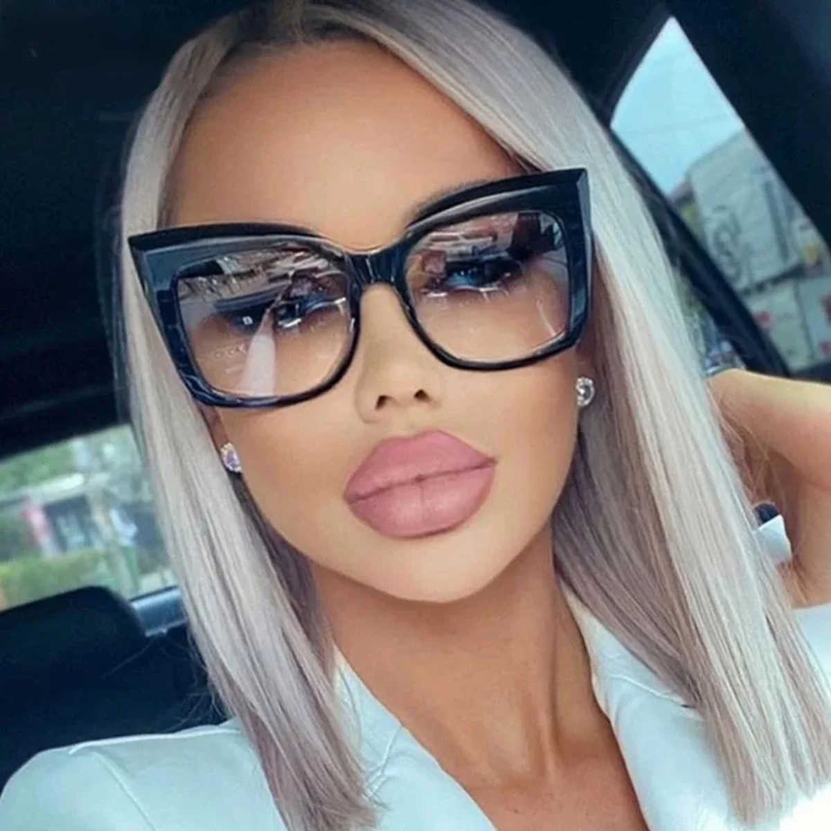Oversized Square Cat-Eye Sunglasses