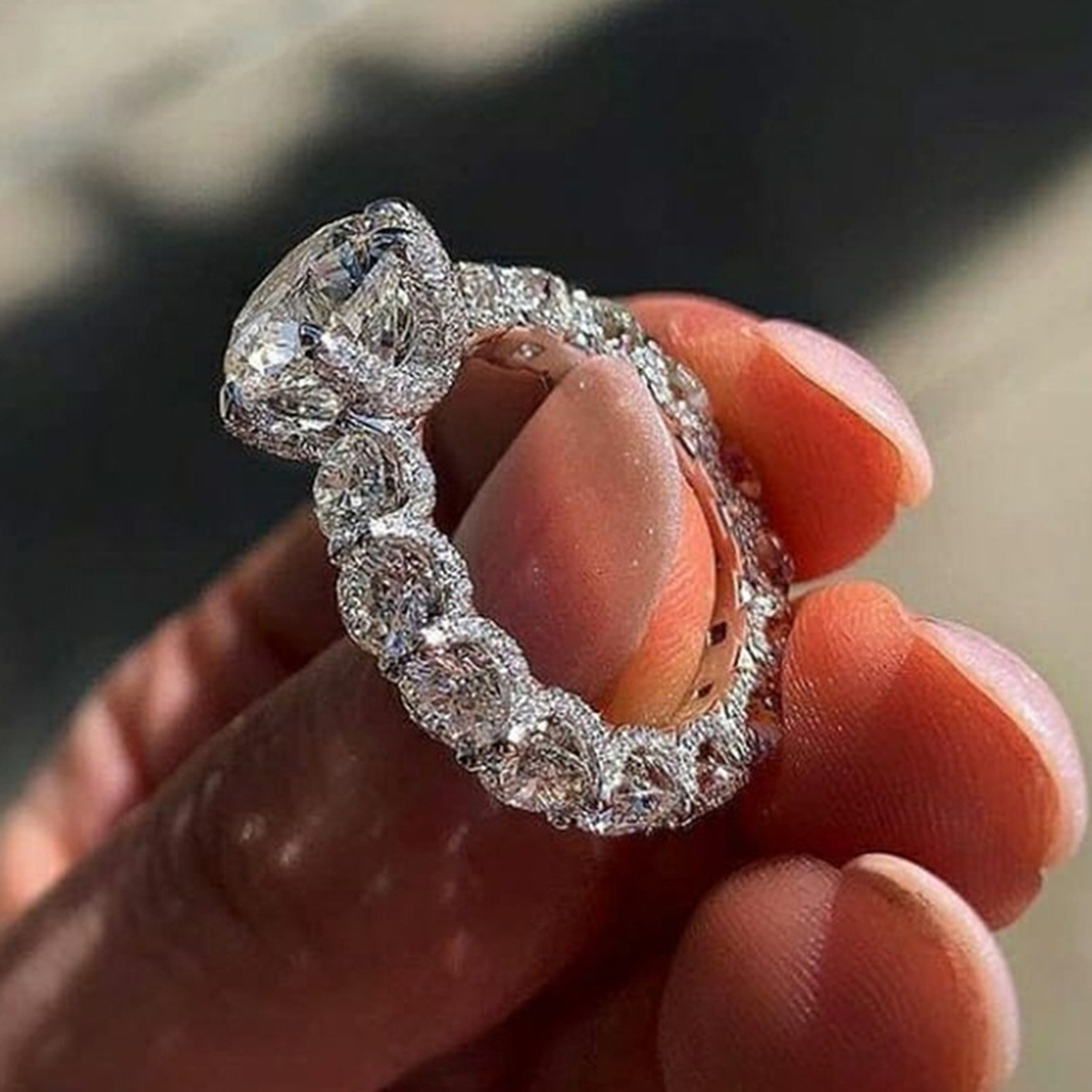 Crystal Leaf Statement Ring