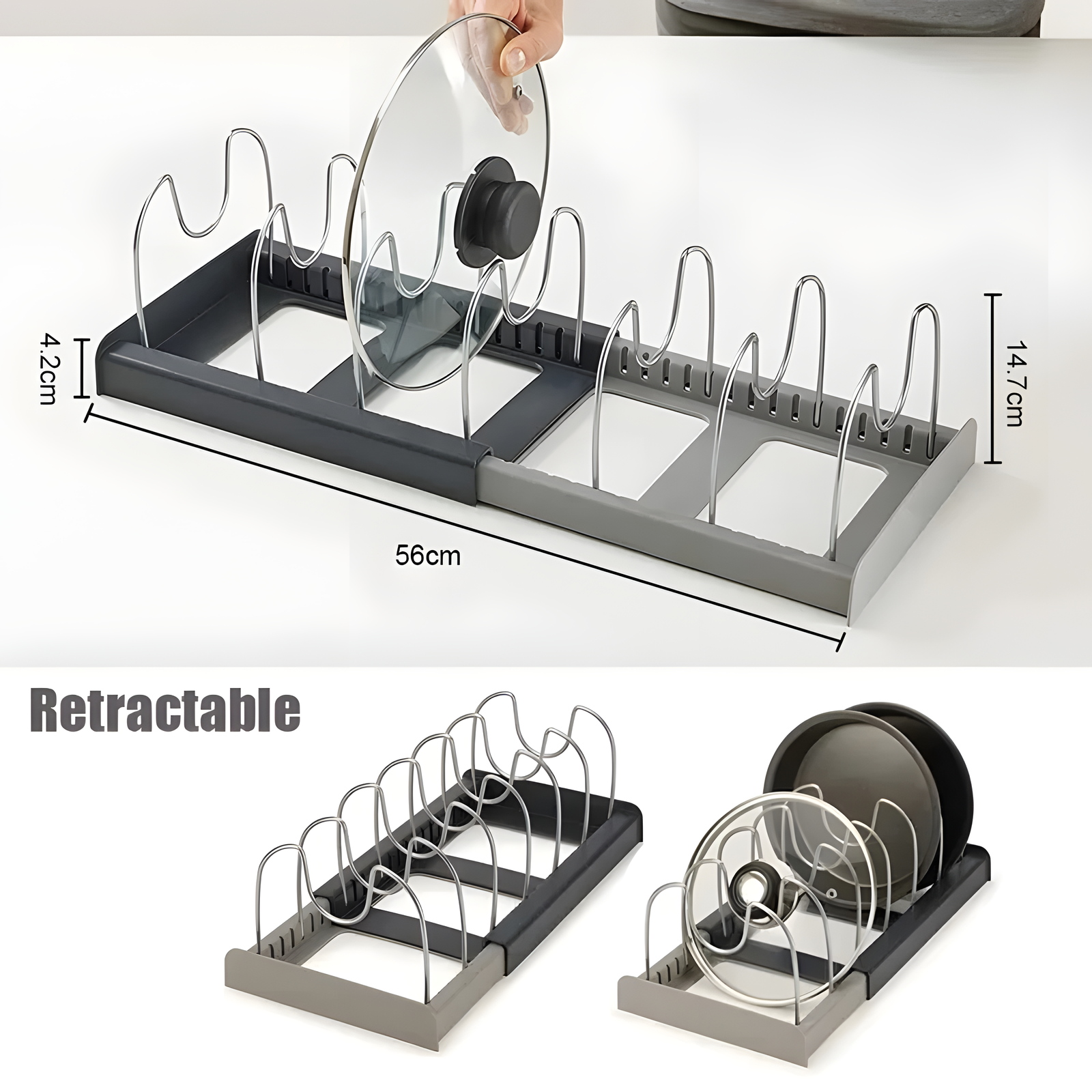 Adjustable Pot Lid Rack