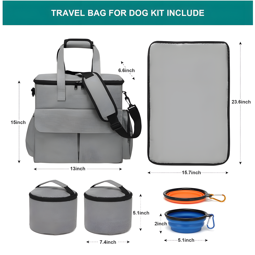 Pet Travel Bag with Bowls