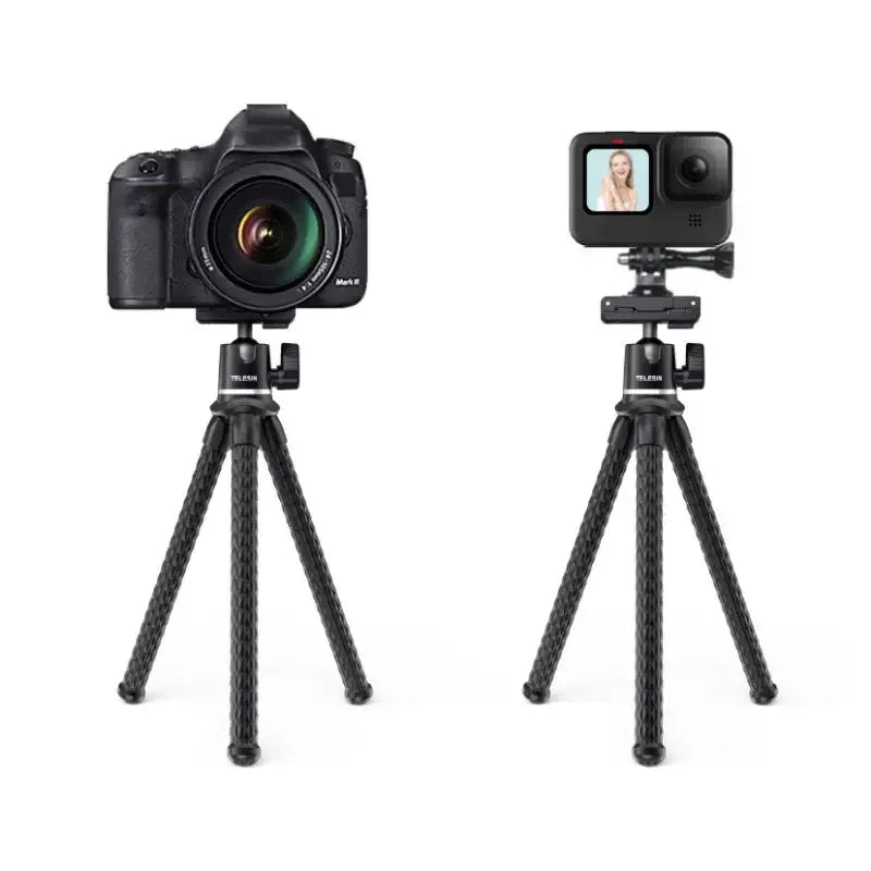 Telesin Tripod flexibelt 360 grader kulledshuvud 1/4" skruv / Mobilhållare / Tillbehörssko - Bläckfisk