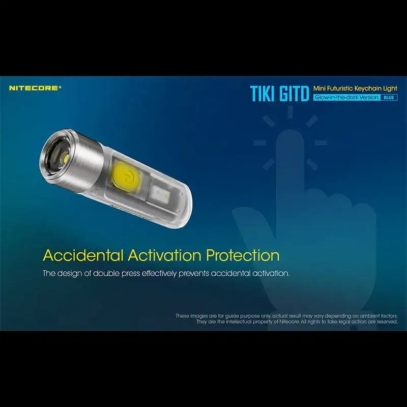 Nitecore TIKI GITD Blue Nyckelringslampa USB-C - 300lm