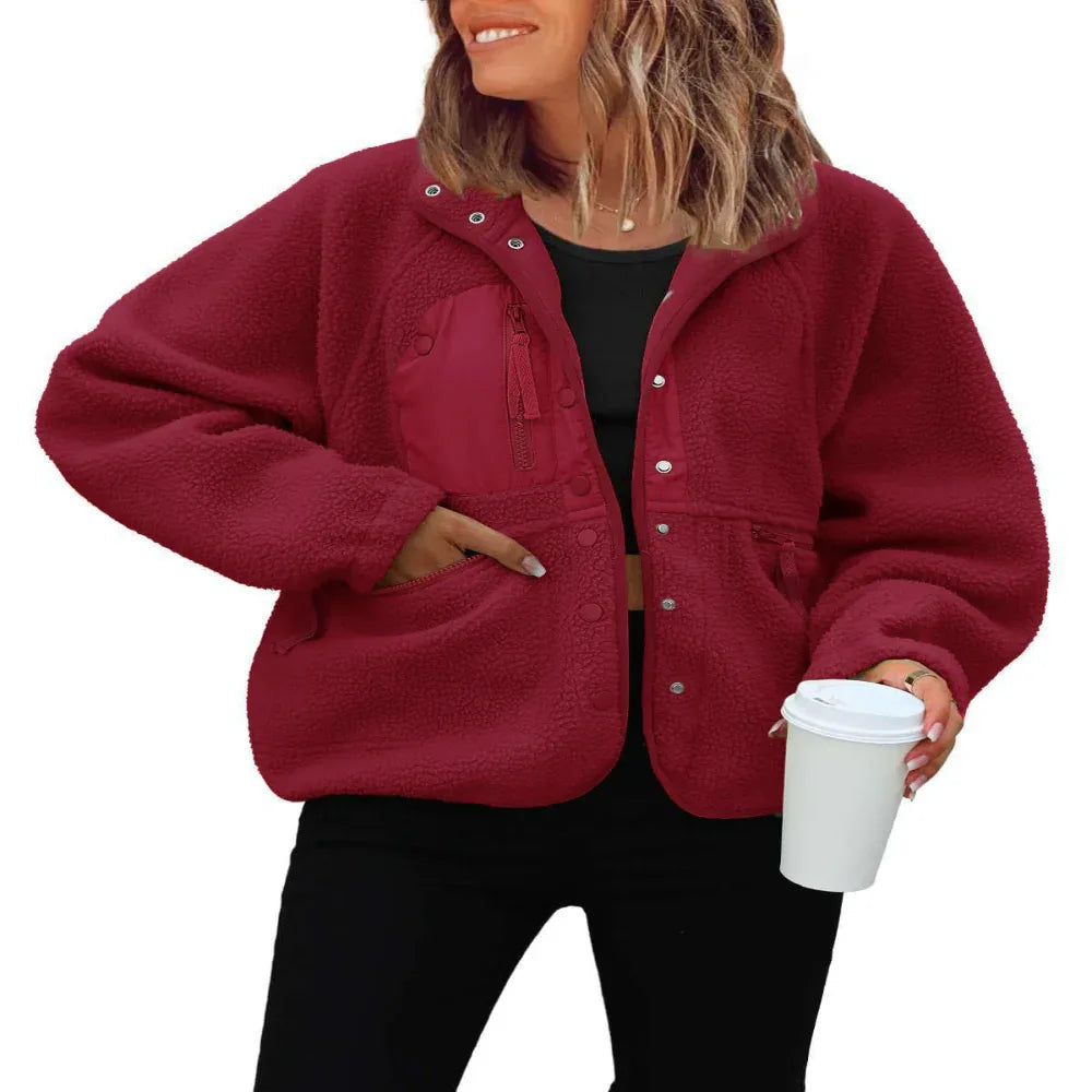 Women's Polar Fleece Sports And Leisure Sweater Jacket Top
