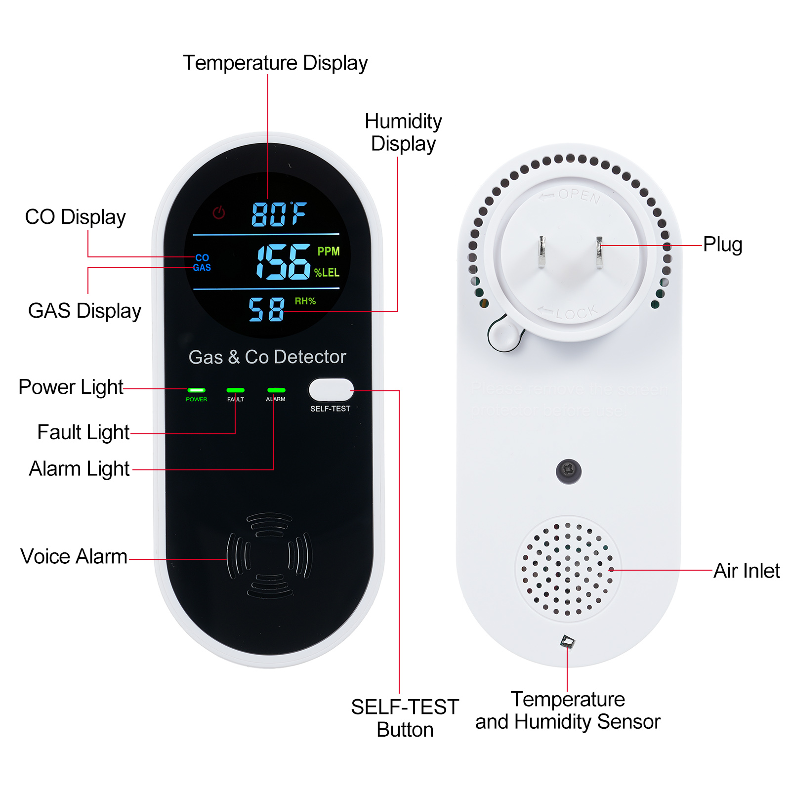 Portable Gas and CO Detector