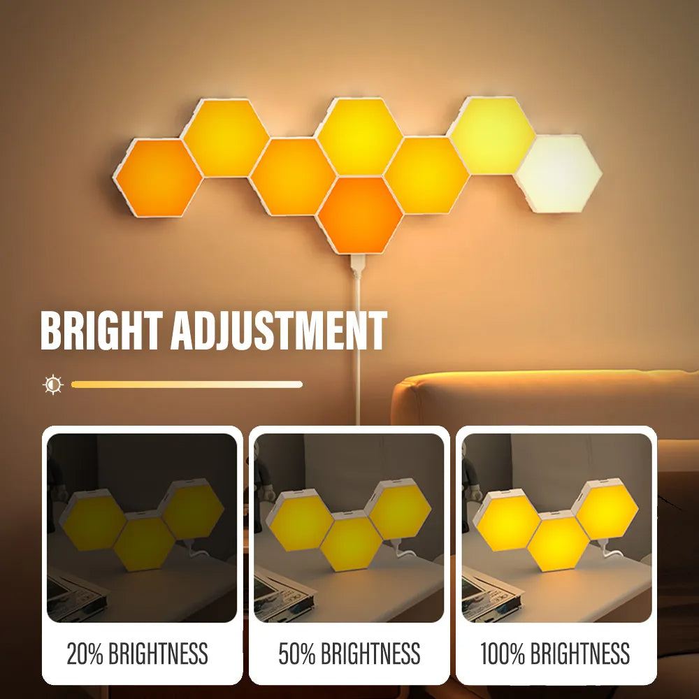 RGB Bluetooth LED Sechseck-Wandleuchte für den Innenbereich