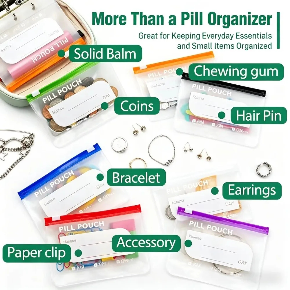 Portable Silicone Pill Pouch Organizer