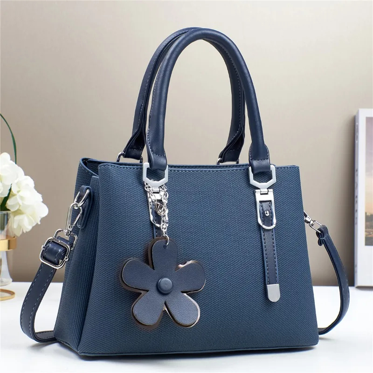 Flower Charm Crossbody Handbag