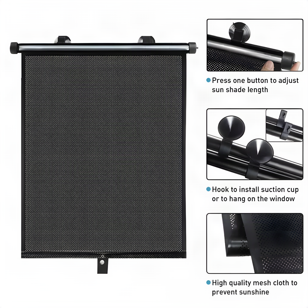 Suction-Cup Roller Window Shade