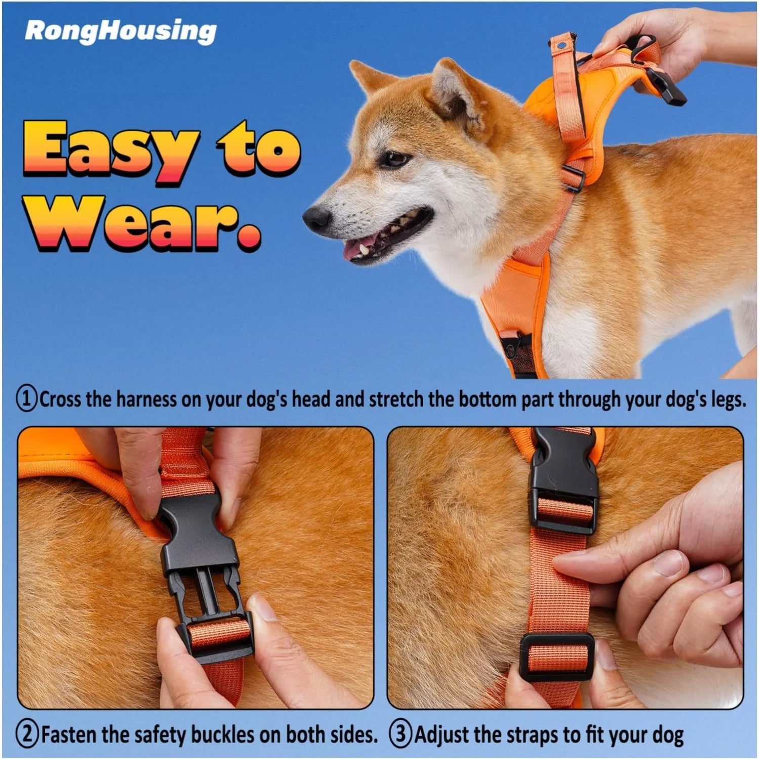 Hundegeschirr und automatisches Rollleinen-Set