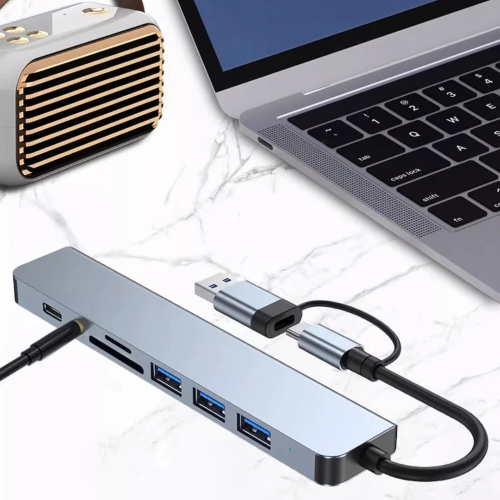 Dual-Connector 8-in-1 USB Hub